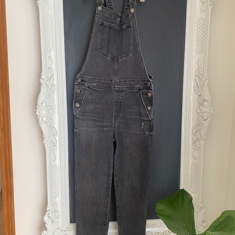 Old Navy black wash overalls